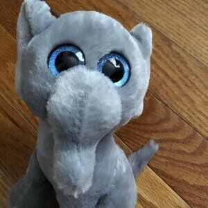 Hug Fun Plush Jungle Elephant Gray Stuffed Animal Blue Eyes‎ Toy
